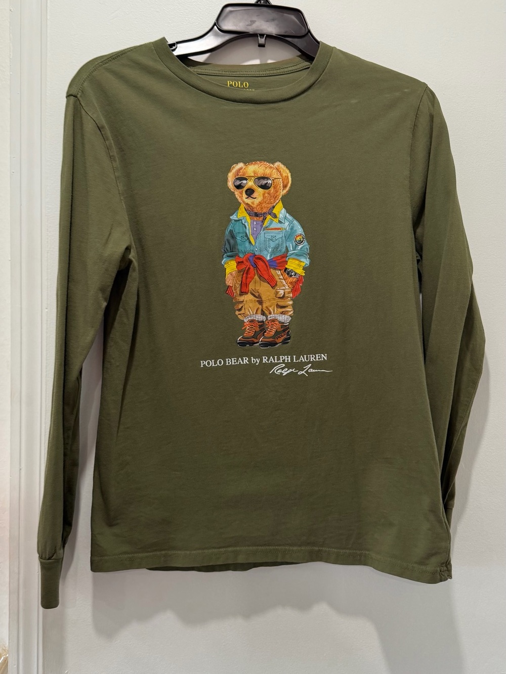 Polo by Ralph Lauren Olive Long-Sleeve Tee with Polo Bear Graphic